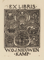 KG 1989 004t
<br/>
Ex-libris (Nieuwenkamp, Wijnand Otto Jan; 1874-1950)
<br/>
<em>Voet jr., Elias (1868-1940)</em>